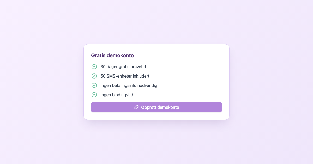 Prøv gruppe-SMS gratis – opprett demokonto